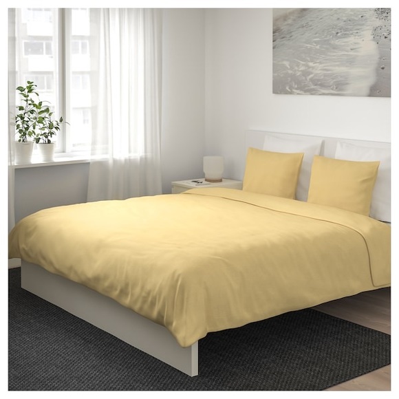 Ikea Bedding Puderviva Duvet Cover Light Yellow King Poshmark
